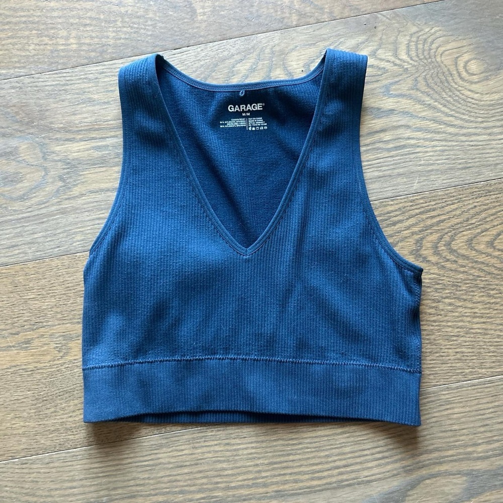 V neck crop Garage shirt